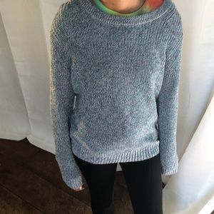 Pale blue Uniqlo cable sweater